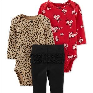 Carter’s 3-Piece Leopard & Floral Print Bodysuit